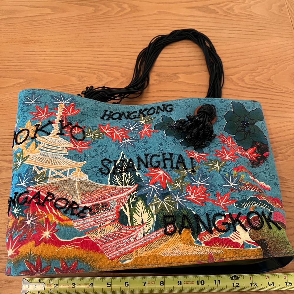 Like New Beaded, Embroidered colorful tote bag